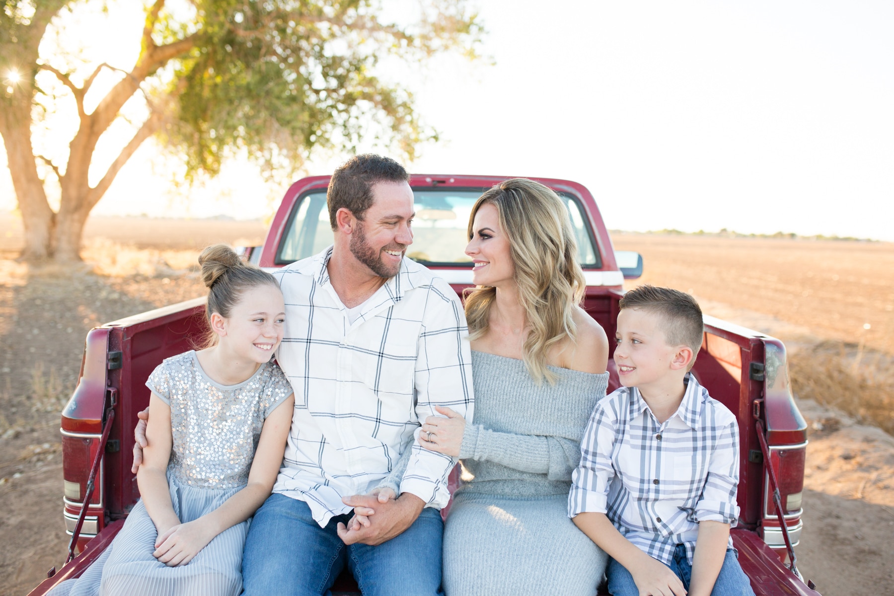 Portrait Photography of family in old pickup truck