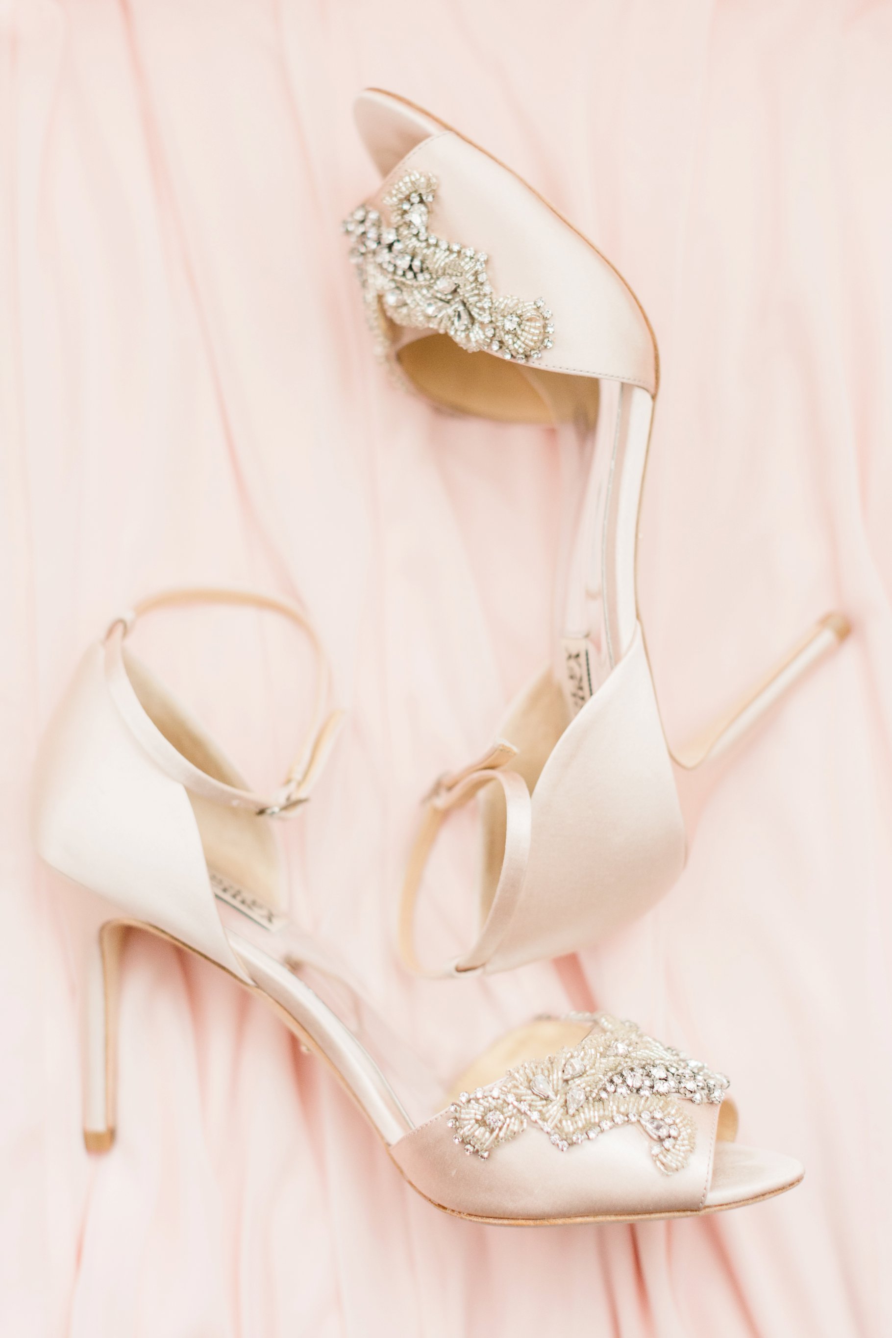 Blush Pink Badgley Mischka wedding shoes