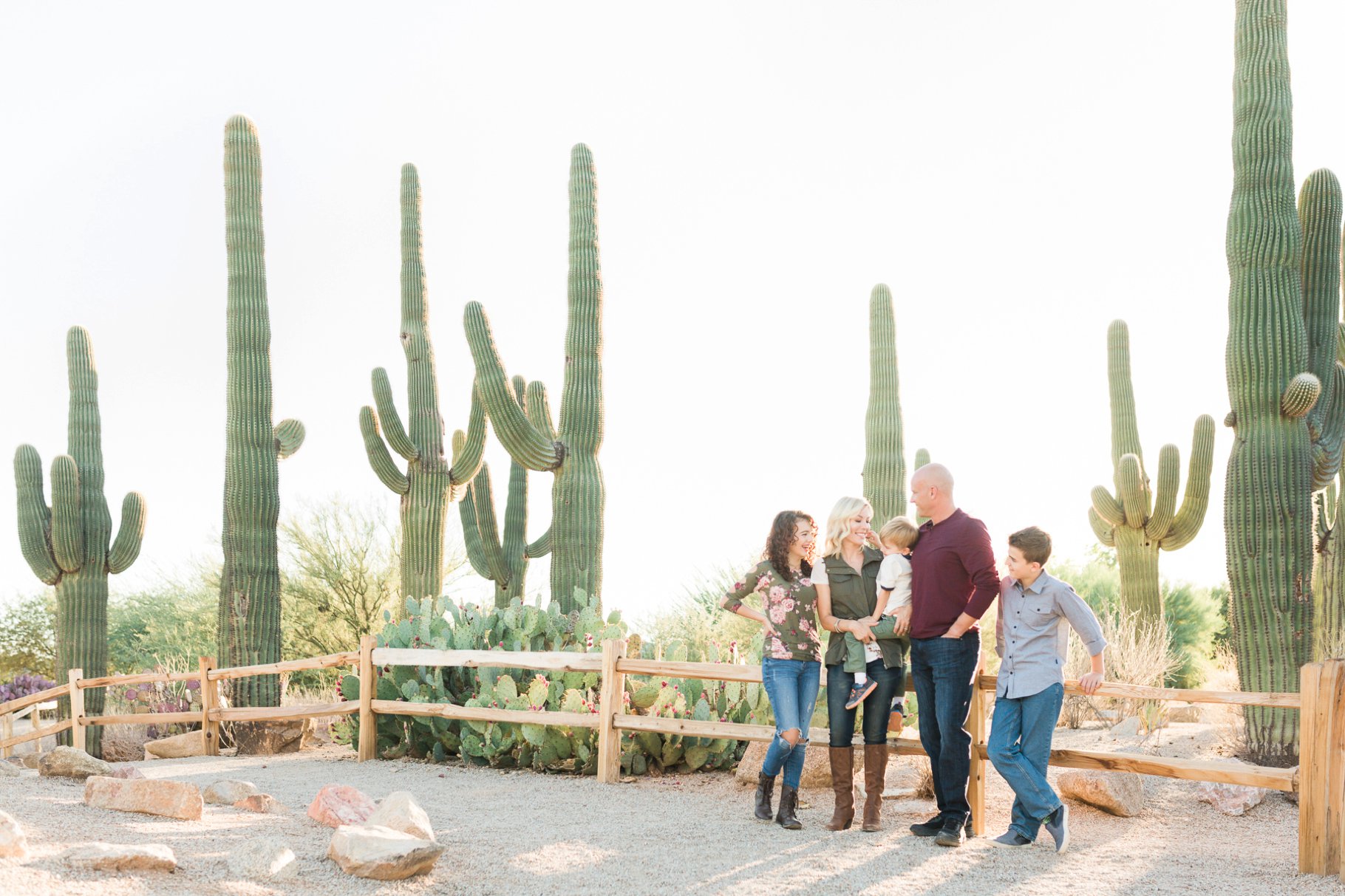 Family Photos with Saguaro backdrop